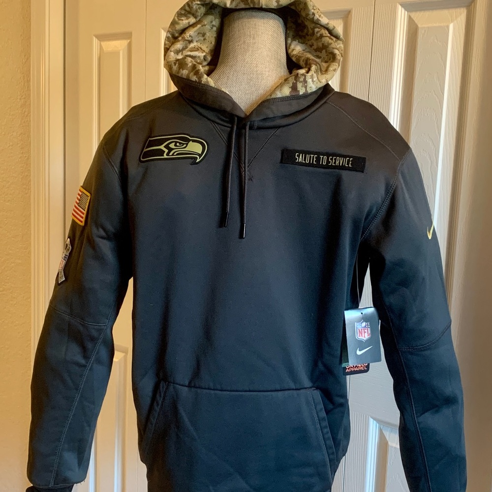 ❌SOLD❌ NEW Nike Seattle Seahawks NFL Salute to Service Gray+Camo Hoodie Men's M